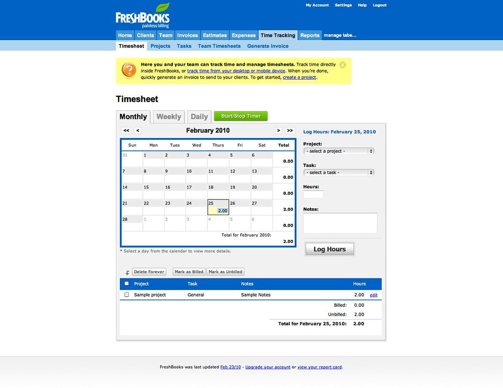 FreshBooks Features