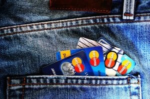 pocket with credit cards