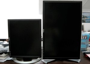 Two vertical monitors
