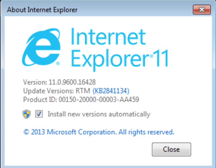 internet explorer browser update and logo