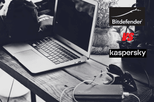 Bitdefender and Kaspersky logos