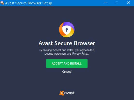 Avast secure browser setup capture