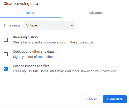 Clear browsing data capture