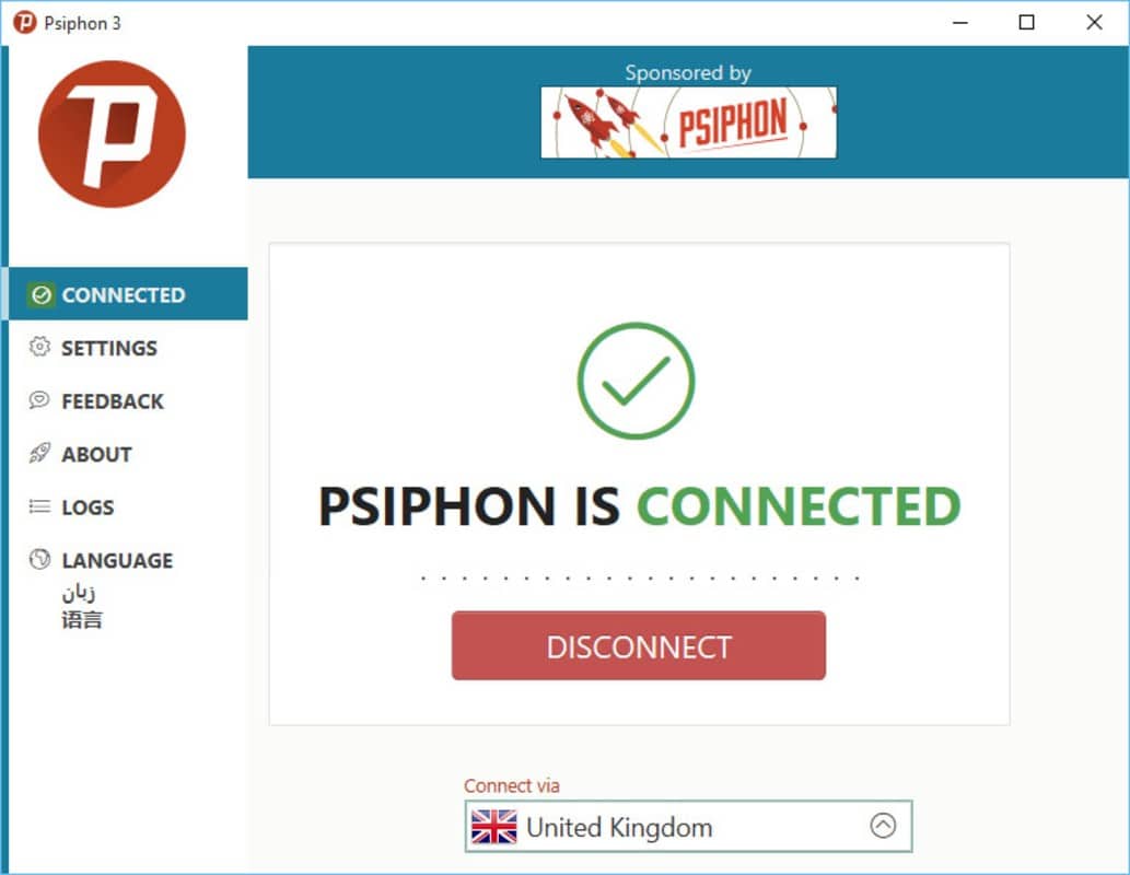 Psiphon is connected