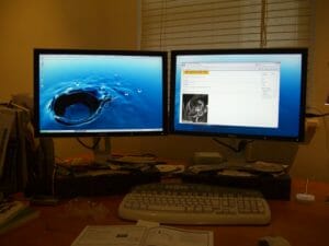 setup of two monitors