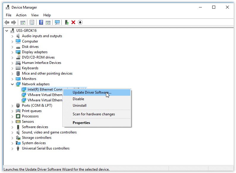 Device Manager Options