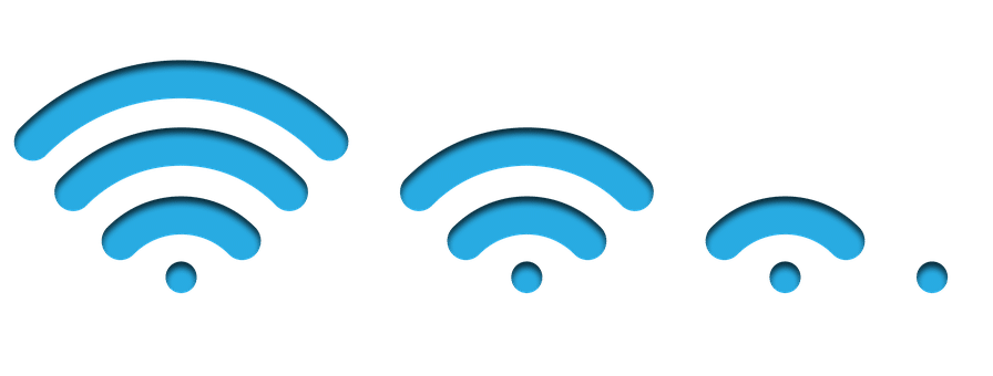 Wi-fi signal blue icons