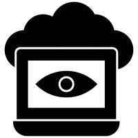 Cloud monitoring black icon