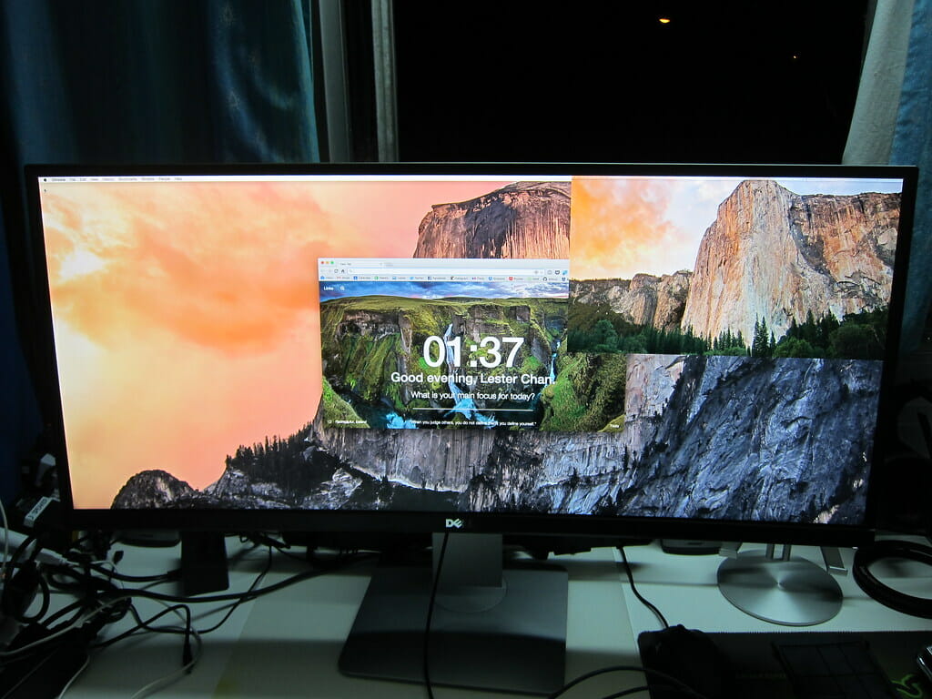 Dell monitor with mountains