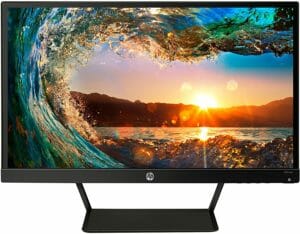 HP Pavilion monitor with sea as a background