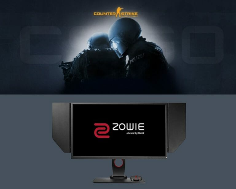 Counter Strike logo d black BenQ ZOWIE monitor