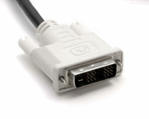 A white DVI plug in