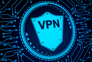 Blue badge with a VPN