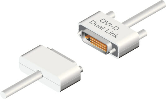 Cartooned white DVI cable