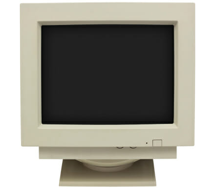 CRT monitor with white backgroud