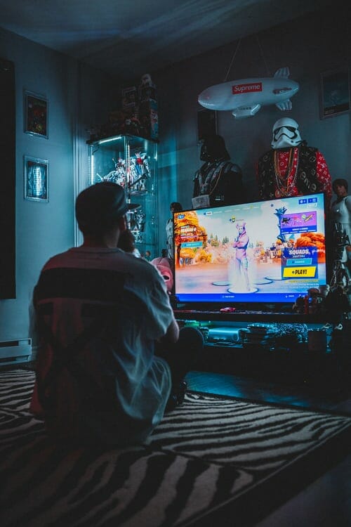 a gamer playing the game