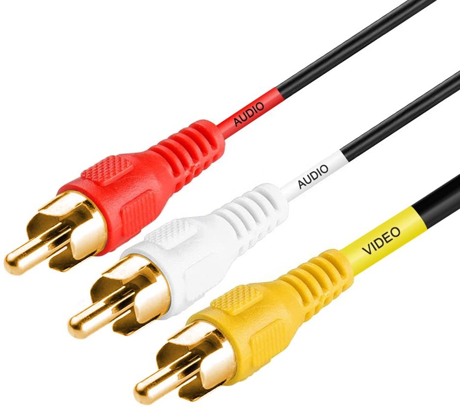red, white and yellow connectors