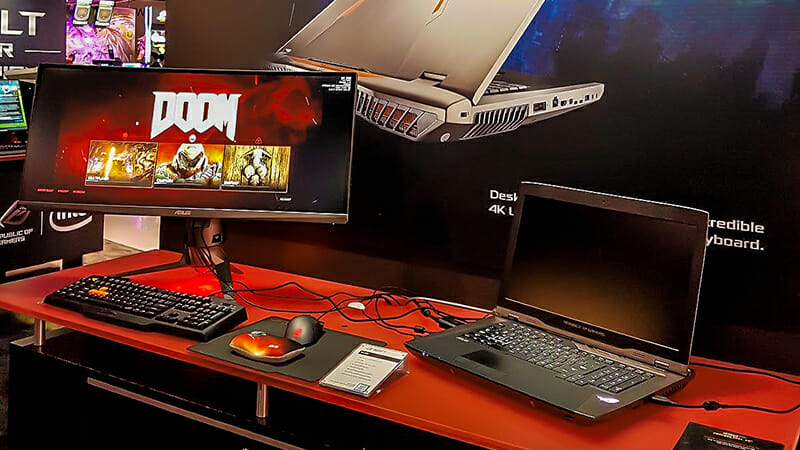gaming equipment on the desk