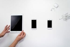 white devices on the desk
