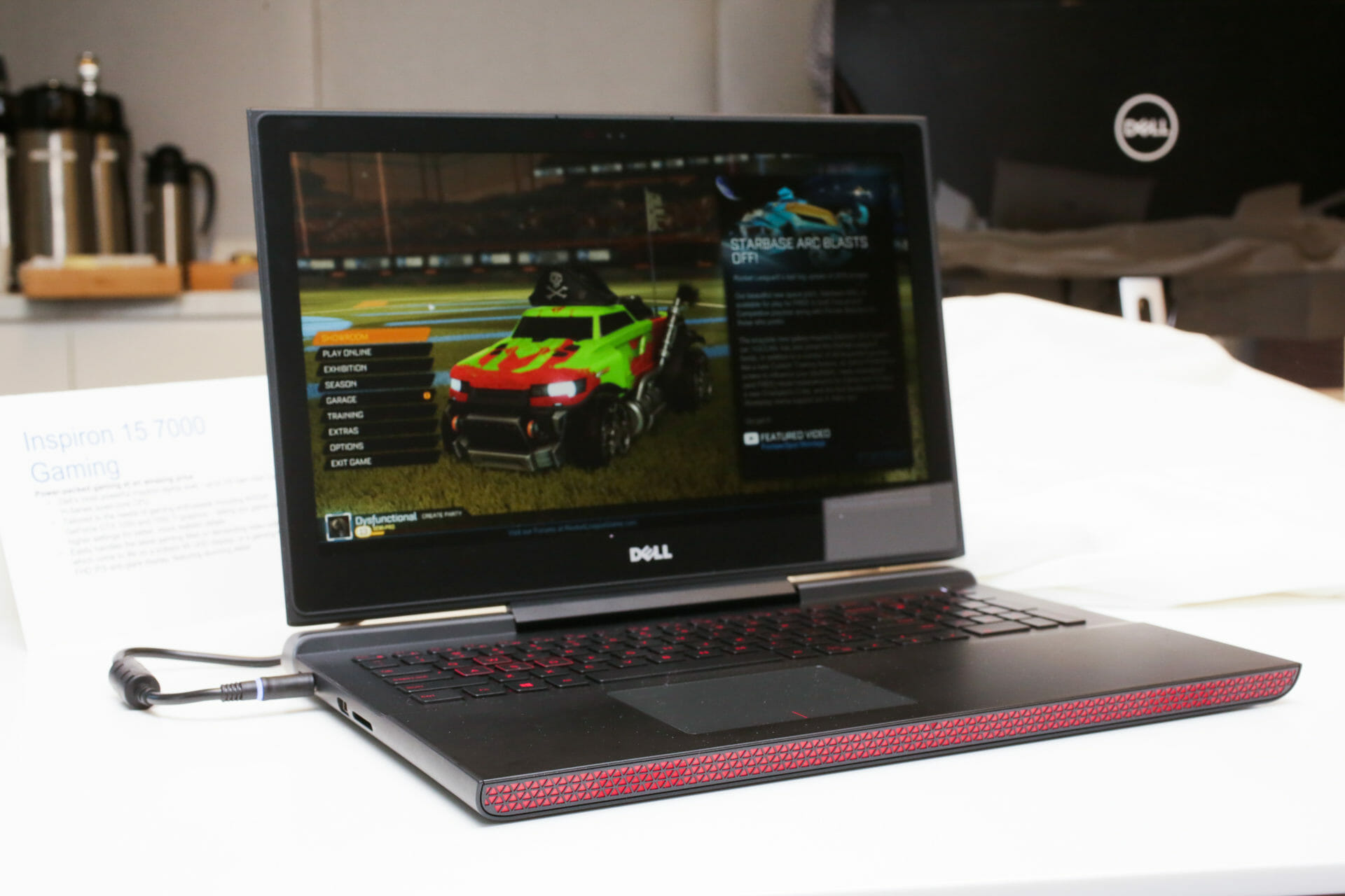 racing game on a laptop