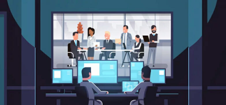 graphic illustration of people in the office