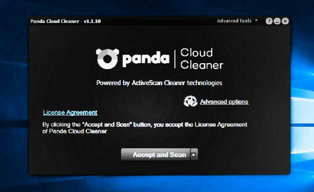 Panda cloud cleaner popup