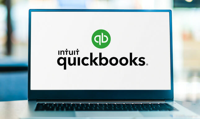 Quickbooks on a laptop
