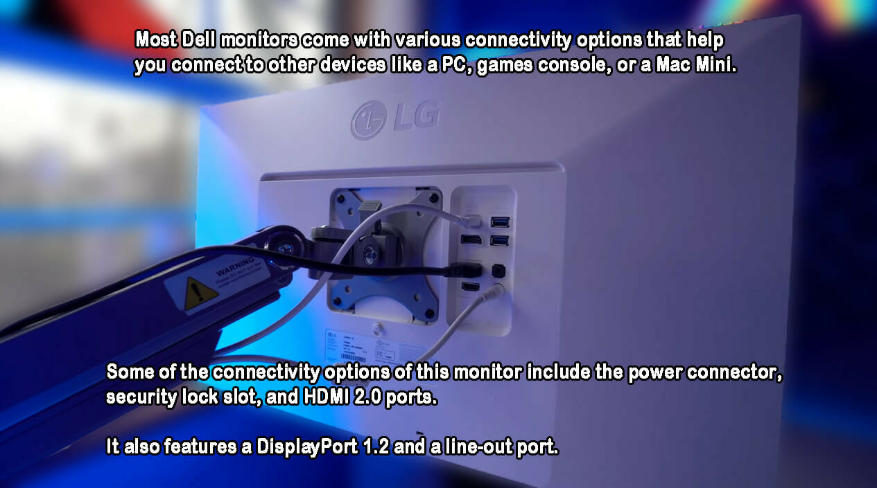 Dell Monitor 27-inch Connectivity Options