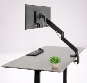 monitor arm set on the desk