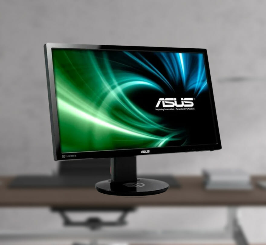 asus monitori in front of a blurred table