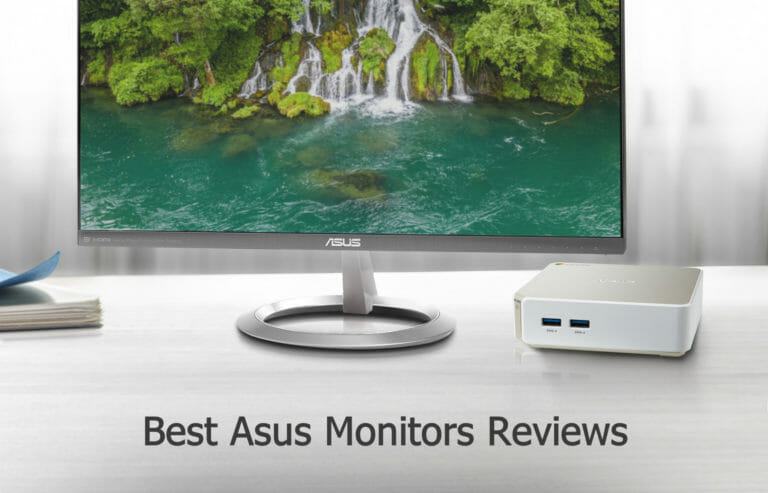 asus monitor with a waterfall