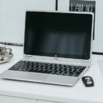 laptop in workspace