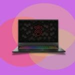 Eluktronics laptop on the purple background