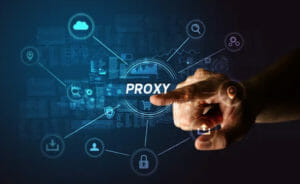 a person pointing at the Proxy icon on the screen