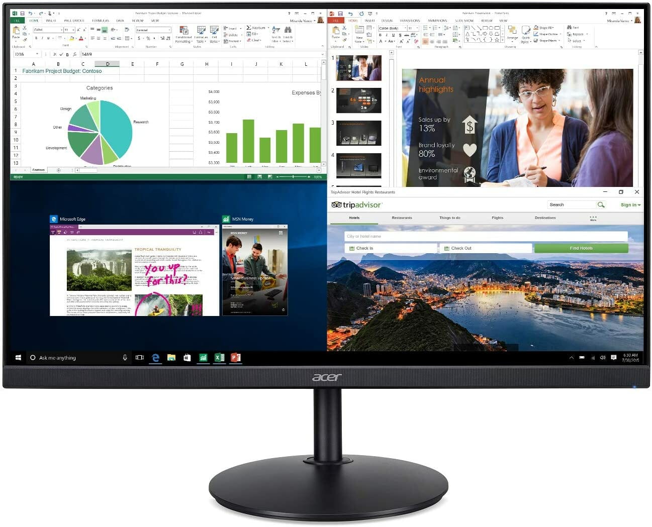 Acer CB272 bmiprx 27" Full HD (1920 x 1080) IPS Zero Frame Professional Home Office Monitor