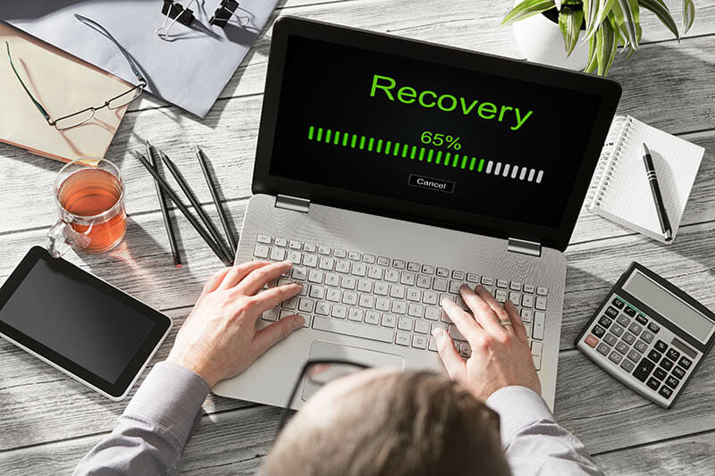 Recovery loading on a laptop