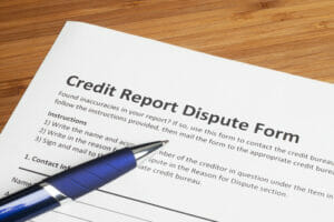 Credit report dispute form