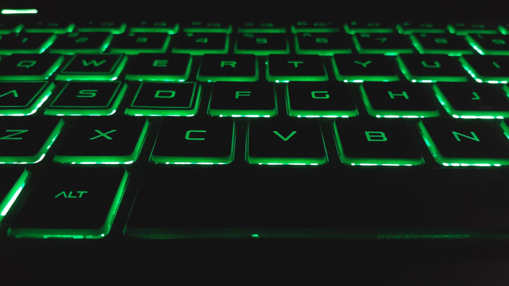 Green backlit keyboard